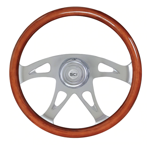 Bells-And-Whistles-Chrome-Shop-Trucks-Aftermarket-Accessories-Steering-Steering-Creations-Ace-Wood-Steering-Wheel-Peterbilt-Kenworth-Freightliner-Mack-Volvo-Lonestar