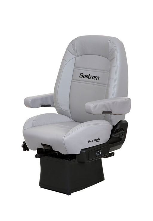 Pro Ride (LO-PRO 910 AIR SUSPENSION, DRAPE, MID-BACK, AIR LUMBAR, DUAL ARMRESTS, GRAY ULTRA-LEATHER)