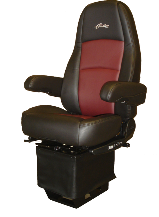 Sears Atlas II High Back Seat-  Black & Red Ultra Leather