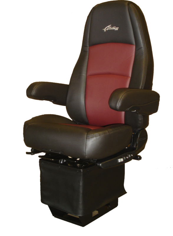 Sears Atlas II High Back Seat-  Black & Red Ultra Leather