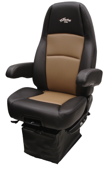 Sears Atlas II High Back Seat- Black & Tan Ultra Leather