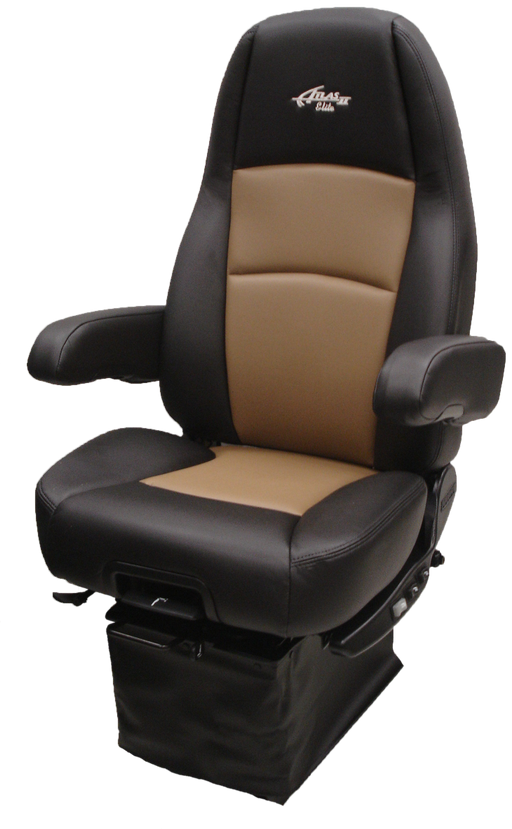 Sears Atlas II High Back Seat- Black & Tan Ultra Leather
