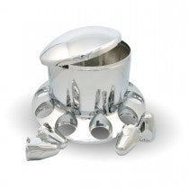 Trux Accessories Chrome ABS Plastic Rear Axle Cover Kit w/ Removable Center Cap & 1 1/2" Push-On Nut Covers