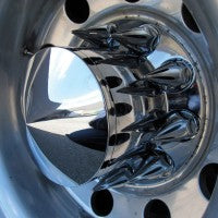 Bells-And-Whistles-Chrome-Shop-Trucks-Aftermarket-Accessories-Wheels-Trux Accessories-Rear-Pointed-Axle-Cover-Kit-Removeable-Center-Cap-Nut-Covers-Kit-Peterbilt-Kenworth-Freightliner-Mack-Volvo-Lonestar