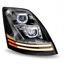 Volvo VNL LED Projector Headlight Assembly with LED Strips