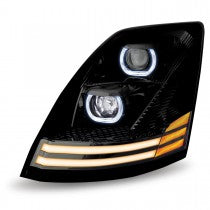 Volvo VNL LED Projector Headlight Assembly with LED Strips