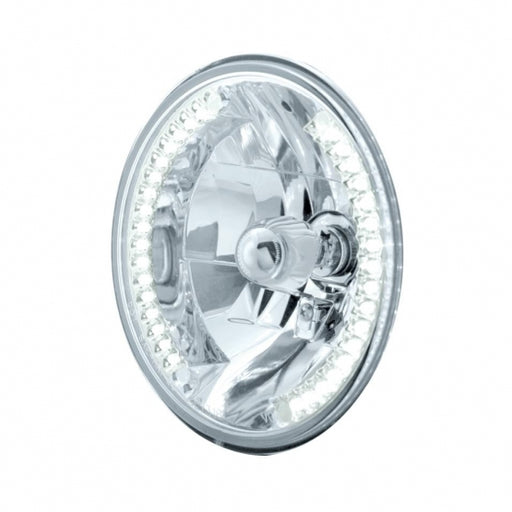 7" Crystal Headlight w/ 34 White LED Position Light