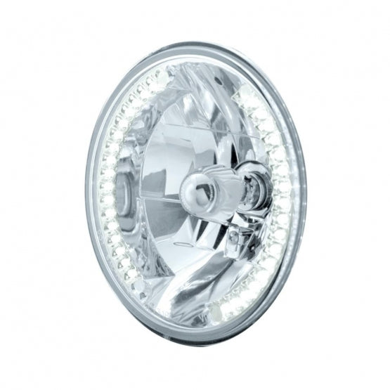 7" Crystal Headlight w/ 34 White LED Position Light