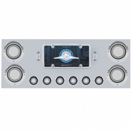 United PacificStainless Rear Center Panel w/ 23 LED 4" & 9 LED 2" Mirage Light & Visor- Clear Lens Off
