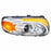 United Pacific Chrome Projection Headlight w/ LED Position & LED Turn Signal For 2008+ Peterbilt 388/389
