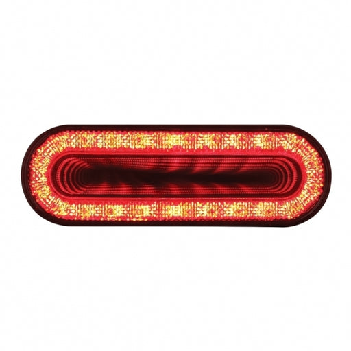 24 LED 6" Oval Mirage Stop, Turn & Tail Light - Red LED/Clear Lens