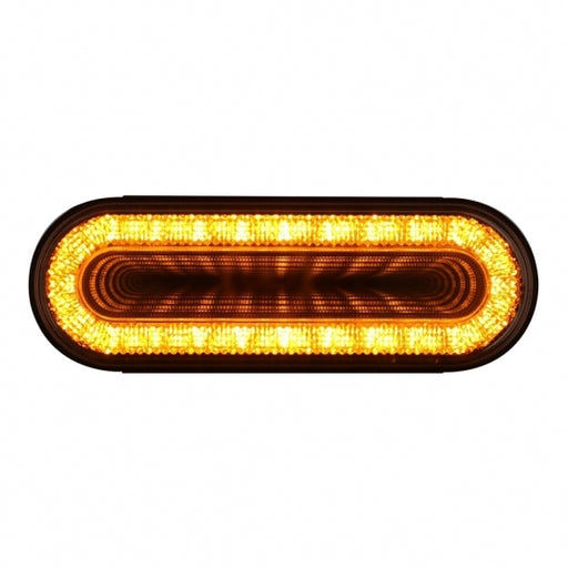 24 LED 6" Oval Mirage Turn Signal Light - Amber LED/Clear Lens