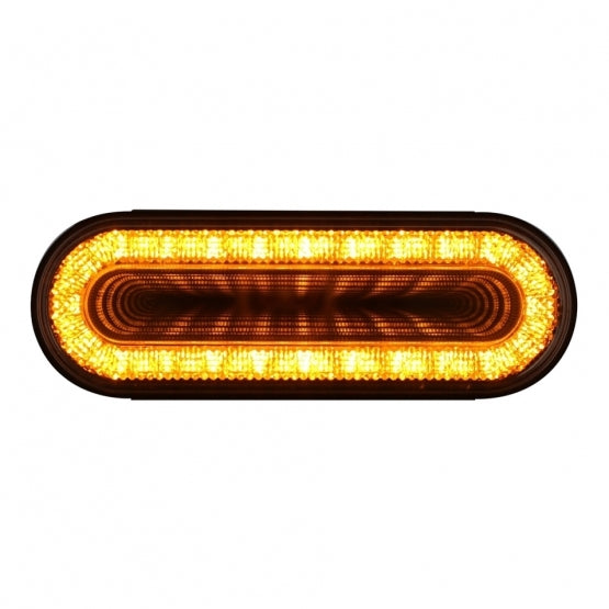 24 LED 6" Oval Mirage Turn Signal Light - Amber LED/Clear Lens