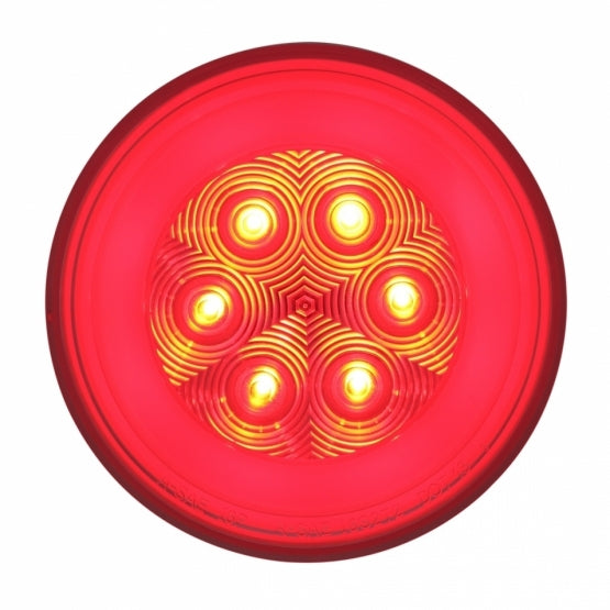 United Pacific 4" GLO Stop, Turn & Tail Light - Red LED/Clear Lens