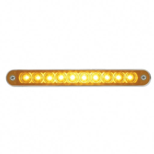 10 LED 6 1/2" Turn Signal Light Bar w/ Bezel - Amber LED/Amber Lens