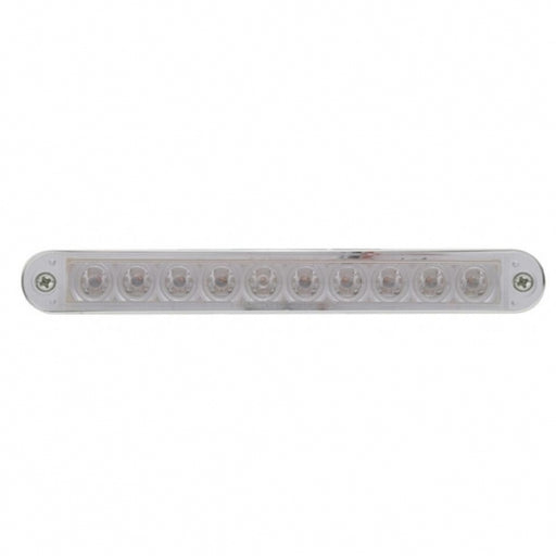 10 LED 6 1/2" Turn Signal Light Bar w/ Bezel - Amber LED/Clear Lens