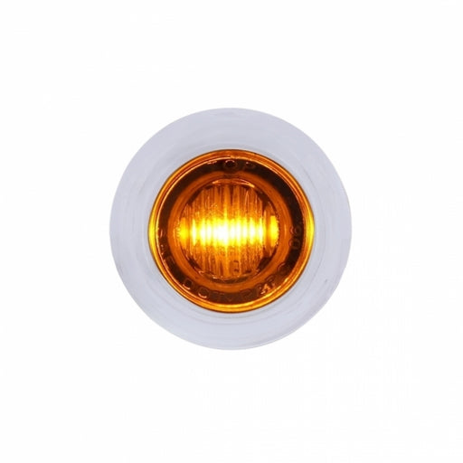 3 LED Dual Function Mini Clearance/Marker Light w/ Bezel - Amber LED/Amber Lens