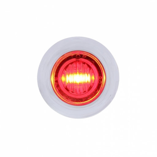 3 LED Dual Function Mini Clearance/Marker Light w/ Bezel - Red LED/Clear Lens