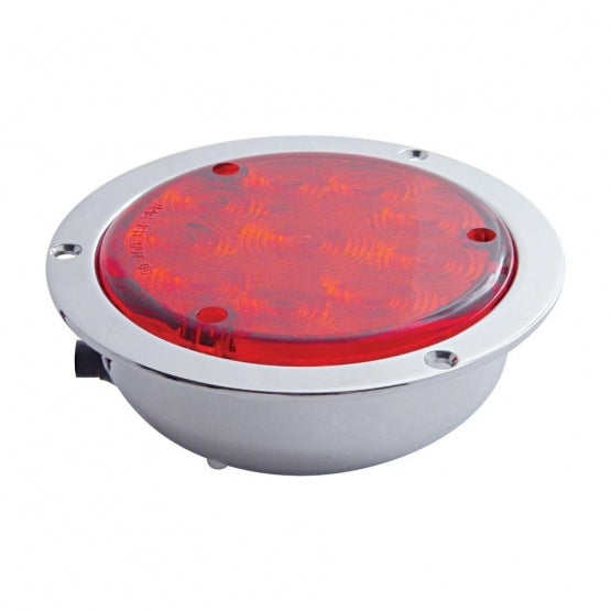 United Pacific 10" LED 4" Deep Dish Stop, Turn, & Tail Light- Red LED/Red Lens- Side View 