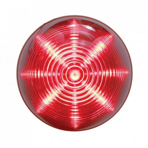 United Pacific 13 LED 2 1/2" Beehive Clearance/Marker Light - Red LED/Red Lens On, Top View