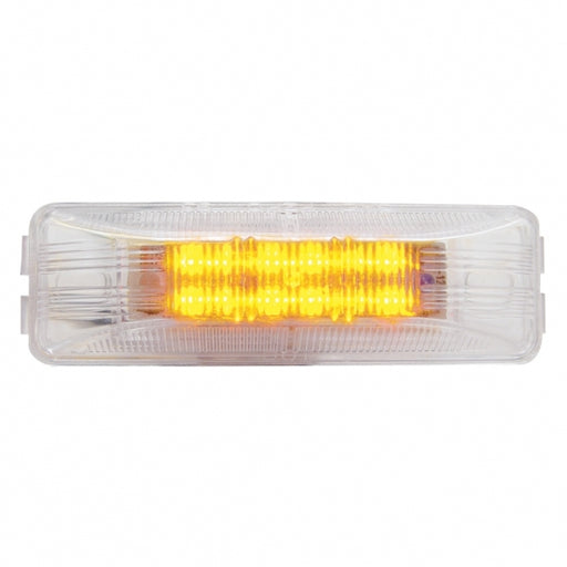 United Pacific 12 LED rectangular Clearance/Marker Light- Amber LED/Clear Lens- On