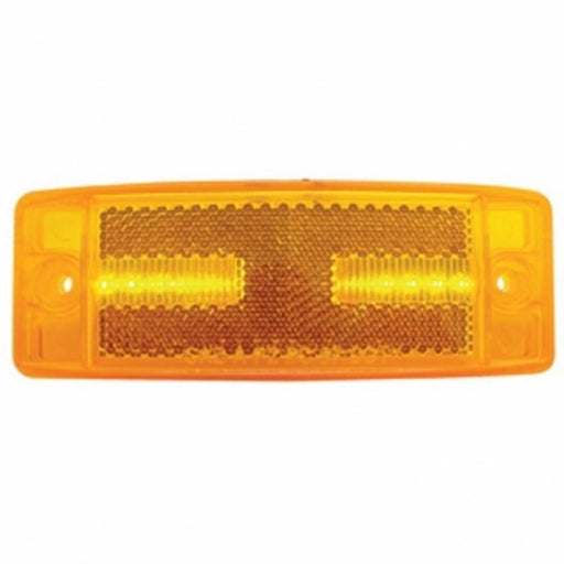 8 LED Rectangular Clearance/Marker Light w/ Reflex Lens - Amber LED/Amber Lens