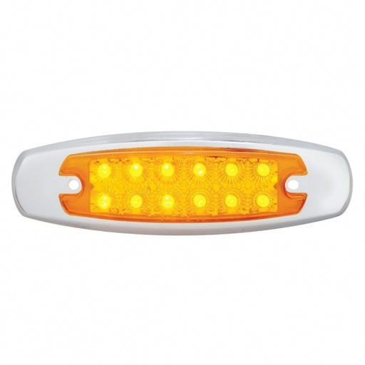 Bells-And-Whistles-Chrome-Shop-Trucks-Aftermarket-Accessories-Lighting-United Pacific-12 LED Reflector Rectangular Marker Light Amber LED Amber Lens-Peterbilt-Kenworth-Freightliner-Mack-Volvo-Lonestar