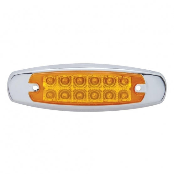 Bells-And-Whistles-Chrome-Shop-Trucks-Aftermarket-Accessories-Lighting-United Pacific-12 LED Reflector Rectangular Marker Light Amber LED Amber Lens-Peterbilt-Kenworth-Freightliner-Mack-Volvo-Lonestar