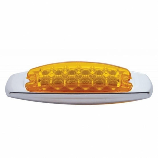 Bells-And-Whistles-Chrome-Shop-Trucks-Aftermarket-Accessories-Lighting-United Pacific-12 LED Reflector Rectangular Marker Light Amber LED Amber Lens-Peterbilt-Kenworth-Freightliner-Mack-Volvo-Lonestar