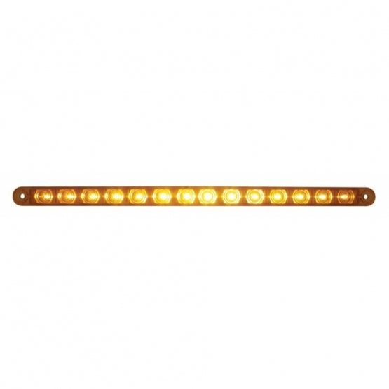 United Pacific 14 LED 12＂ Turn Signal Light Bar - Amber LED/Amber Lens - On