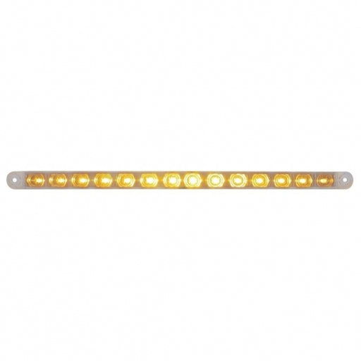 United Pacific 14 LED 12＂ Turn Signal Light Bar - Amber LED/Clear Lens- On 
