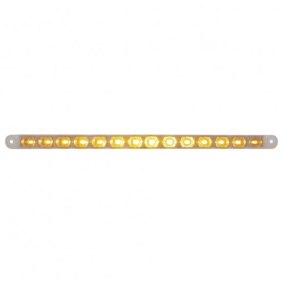 United Pacific 14 LED 12＂ Turn Signal Light Bar - Amber LED/Clear Lens- On 