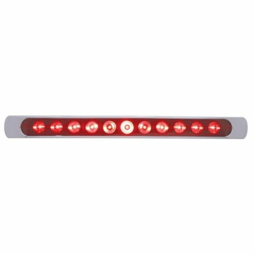United Pacific 11 LED 17" Stop, Turn & Tail Light Bar w/ Bezel - Red LED/Red Lens- On
