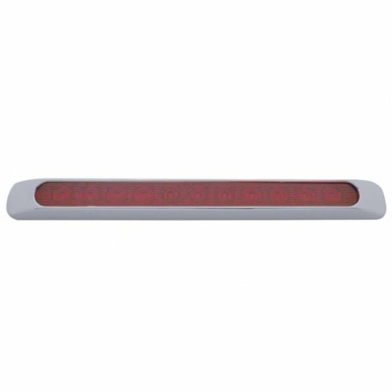 United Pacific 11 LED 17" Stop, Turn & Tail Light Bar w/ Bezel - Red LED/Red Lens- Off Side View