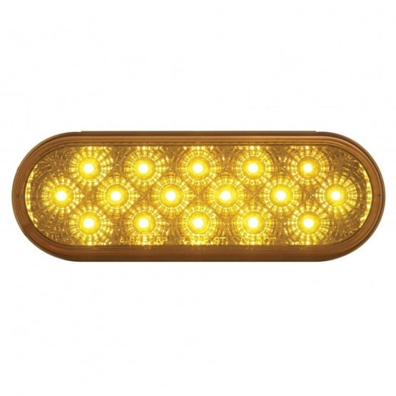 16 LED Oval Reflector Turn Signal Light - Amber LED/Amber Lens