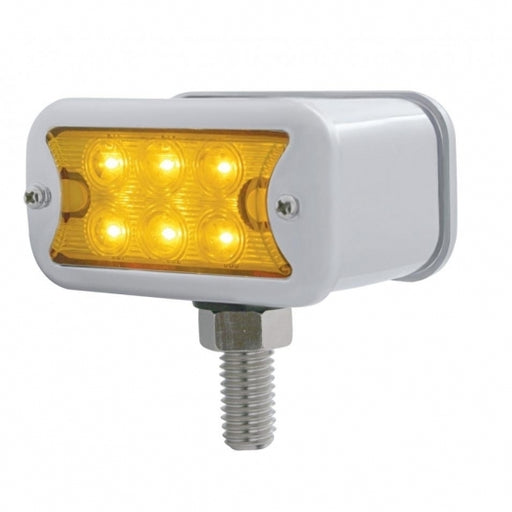 6 LED Dual Function T Mount Double Face Light W/ Bezel - Amber & Red LED/Amber & Red Lens