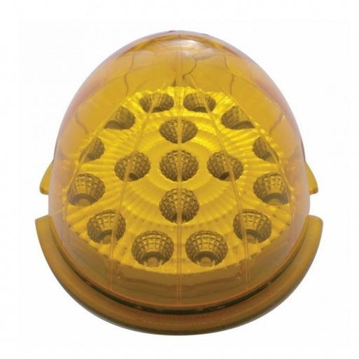 17 LED Watermelon Clear Reflector Cab Light - Amber LED/Amber Lens