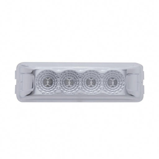 4 LED Reflector Rectangular Clearance/Marker Light - Red LED/Clear Lens
