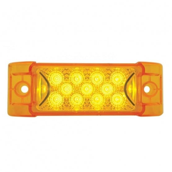 United Pacific 13 LED Reflector Rectangular Clearance/Marker Light - Amber LED/Amber Lens