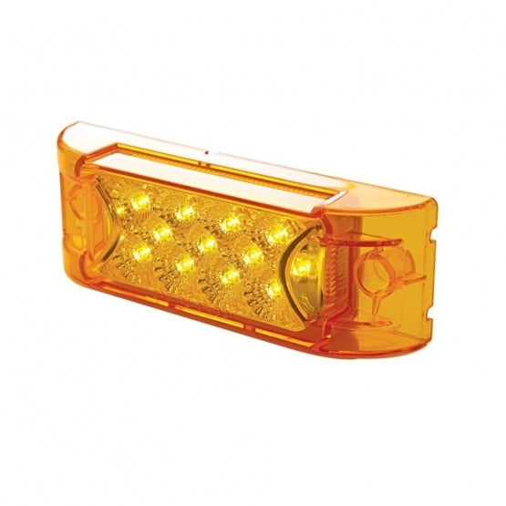 United Pacific 13 LED Reflector Rectangular Clearance/Marker Light - Amber LED/Amber Lens