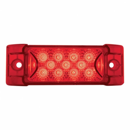 Bells-And-Whistles-Chrome-Shop-Trucks-Aftermarket-Accessories-Lighting-United Pacific-Reflector Rectangular Clearance Marker Light Red LED Red Lens-Peterbilt-Kenworth-Freightliner-Mack-Volvo-Lonestar