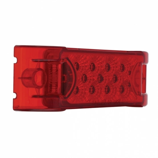 Bells-And-Whistles-Chrome-Shop-Trucks-Aftermarket-Accessories-Lighting-United Pacific-Reflector Rectangular Clearance Marker Light Red LED Red Lens-Peterbilt-Kenworth-Freightliner-Mack-Volvo-Lonestar