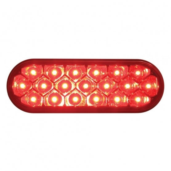 19 LED Oval Reflector Stop, Turn & Tail Light - Red LED/Red Lens