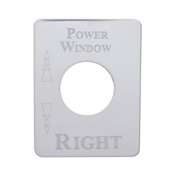 Kenworth Stainless Switch Plate - Window (Power Right)