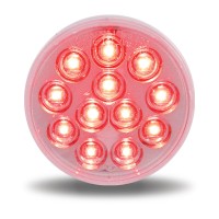 Trux Accessories 4" Clear Red Stop, Turn & Tail LED Mirror Light 