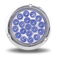 Trux Acccessories- 4" Red Stop, Turn & Tail to Blue Auxiliary LED Light with Flange Mount- Blue