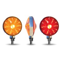Round Amber / Red Turn Signal & Marker "Ol-Skul" LED Double Face Fender Light