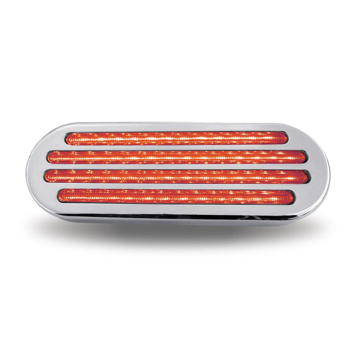 Oval Flatline Clear/Red LED Stop, Turn, & Tail Light