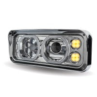 Bells-And-Whistles-Chrome-Shop-Trucks-Aftermarket-Accessories-Headlights-Trux-Accessories-Universal LED Projection-Headlight-Assembly-Auxiliary-Halo-Rings-Peterbilt-Kenworth-Freightliner-Mack-Volvo-Lonestar